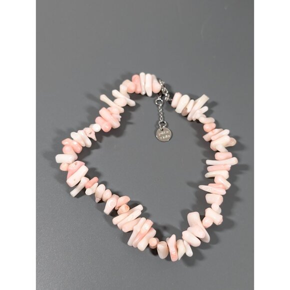 Pura Vida Pink Shell Faux Coral Beaded Ankle Bracelet Anklet 10 in - Picture 1 of 6